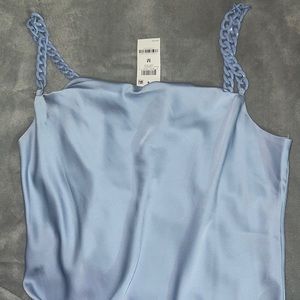 blue, light weight and satin dress